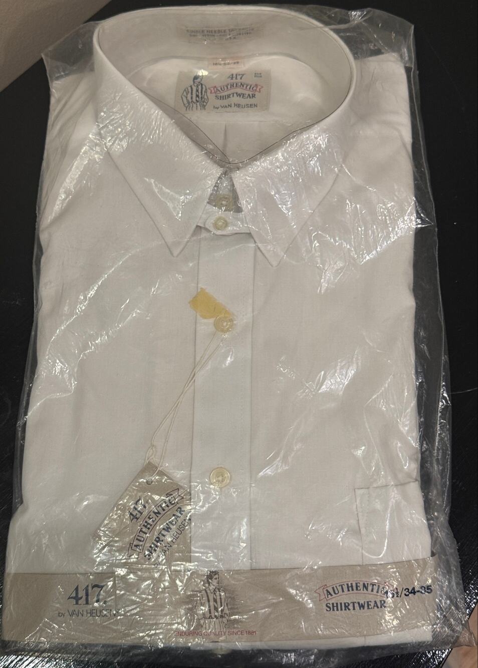 ViNTaGe NOS Van Heusen 417 White Tab Collar Dress Shirt 16 1/2 34-35